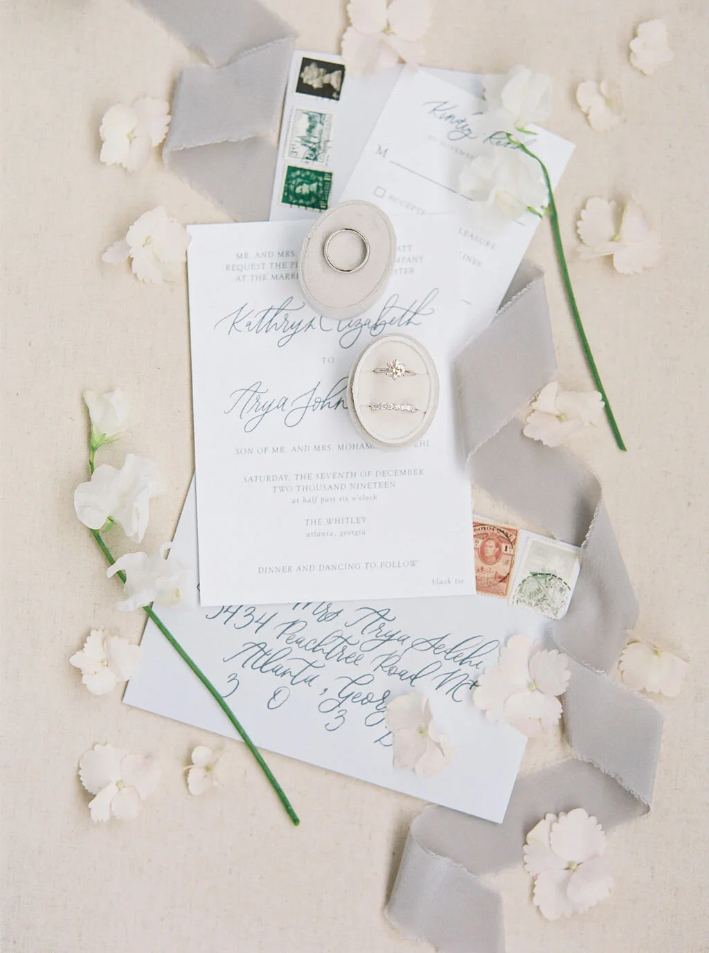 Cool Grey and Charcoal Invitation | Lairsey Paper Co. | Semi-Custom Wedding Invitations