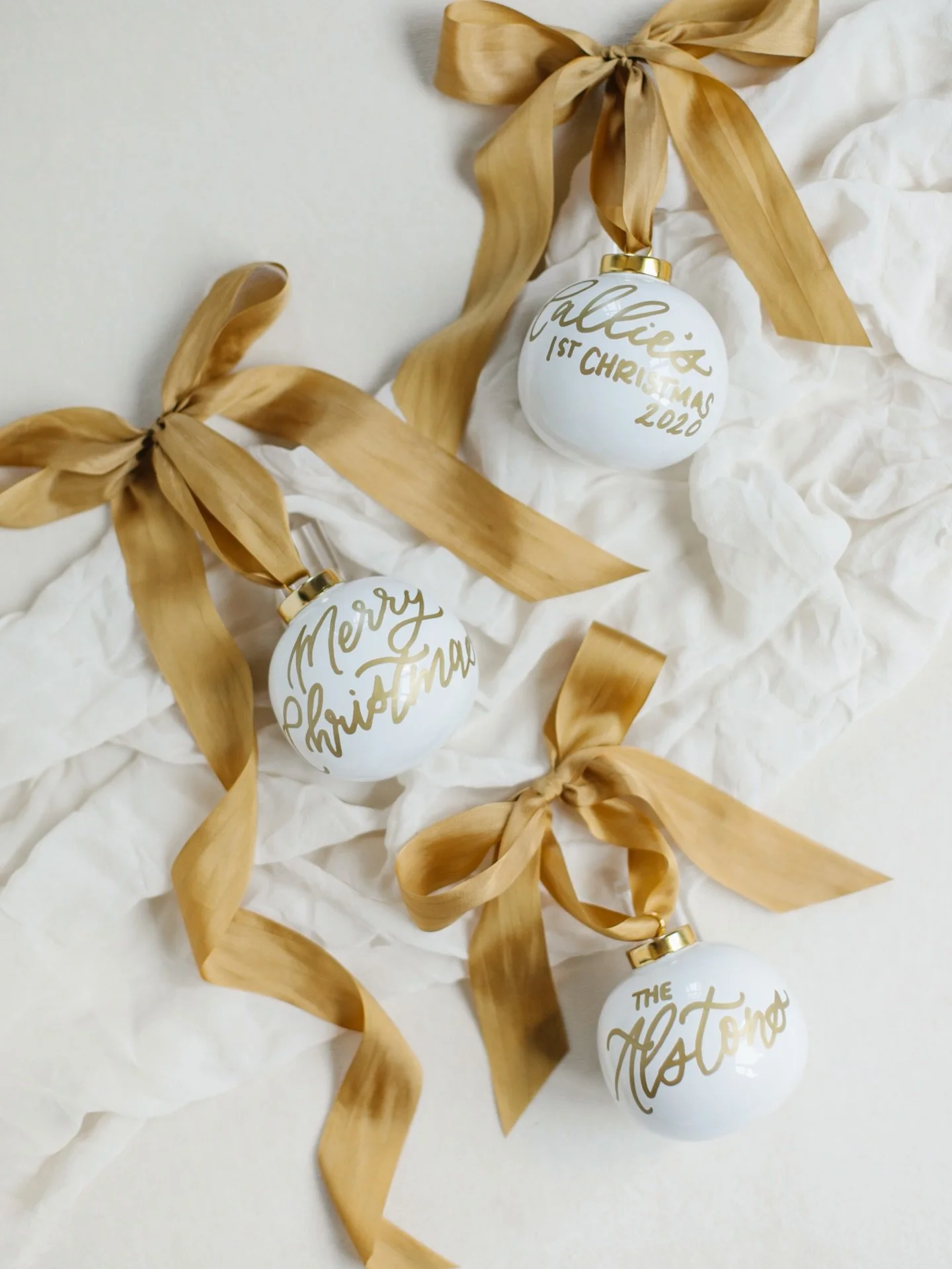 They&rsquo;re finally here! 🎄✨

I&rsquo;m offering a (very) limited run of custom calligraphy ornaments - each one hand-lettered, glazed, and finished with a silk ribbon. Whether you&rsquo;re welcoming a new baby, celebrating your first married Chri