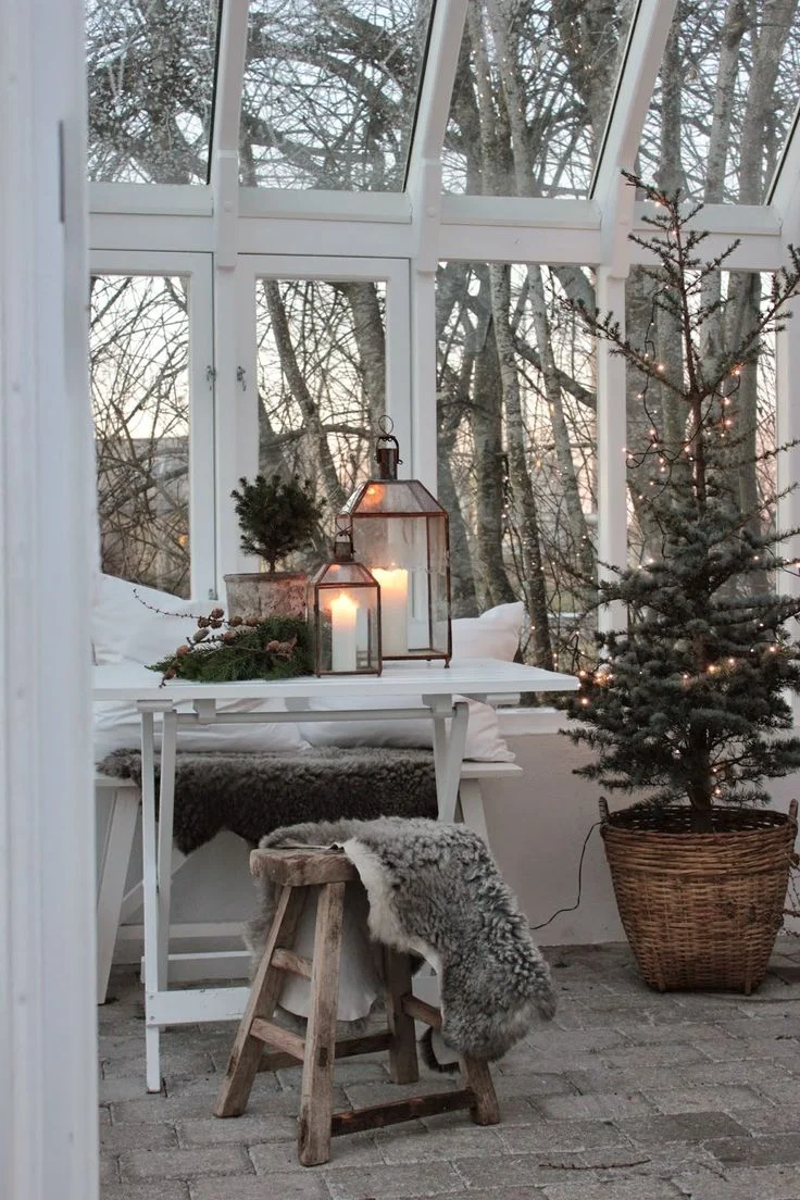Warm lighting to counter the cold, dark evenings outside - 'hygge' at its finest! Image source