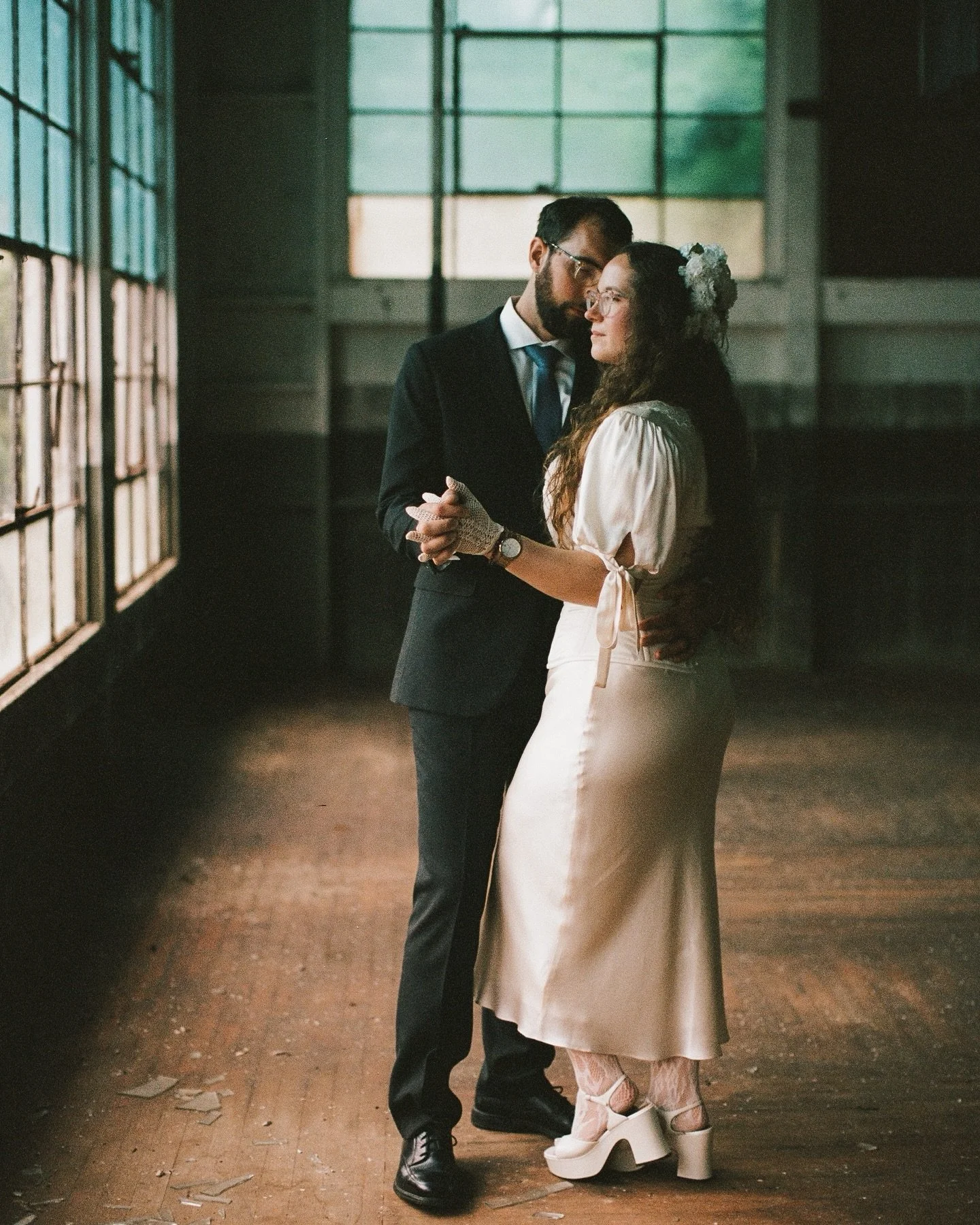 35mm film preview of Alaqua &amp; Chris celebrating their marriage. They eloped on a private mountain top months before with just a small handful of family &amp; friends (and me to document). These photos are from some portraits + details of their la
