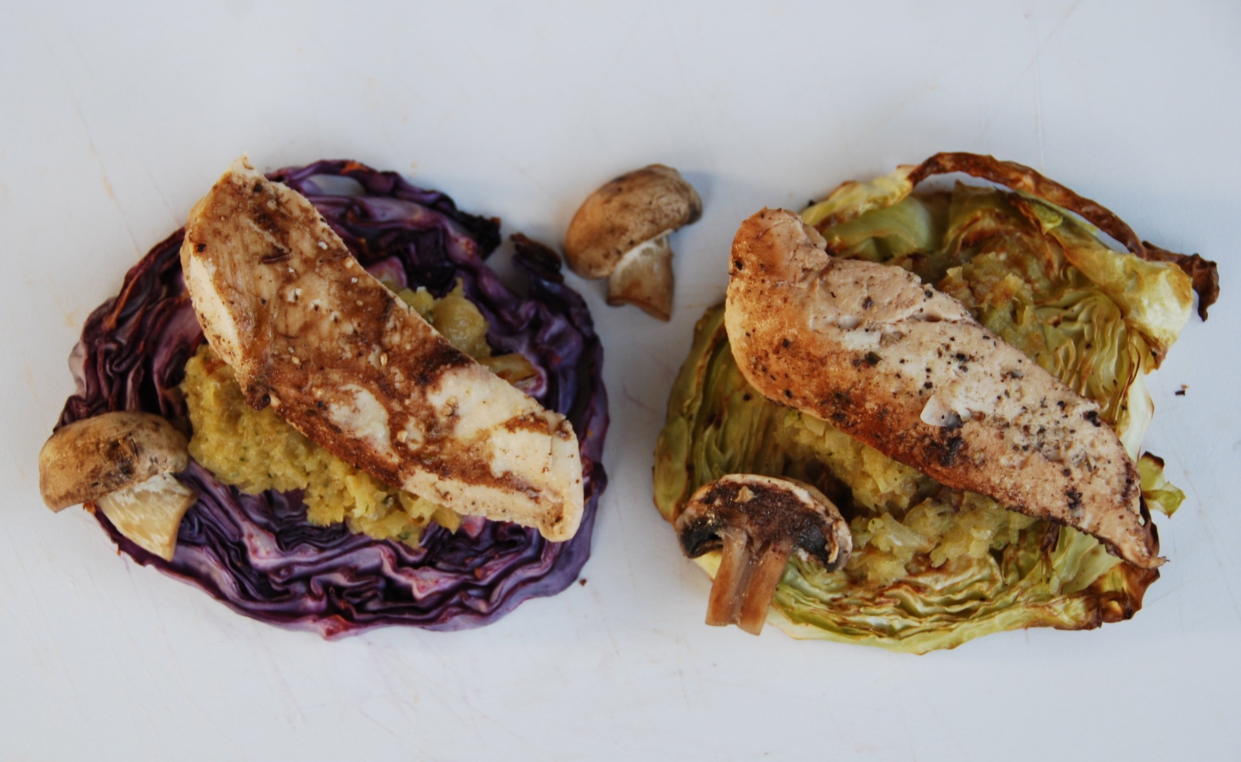 Garlic Balsamic Roasted Chicken and Cabbage