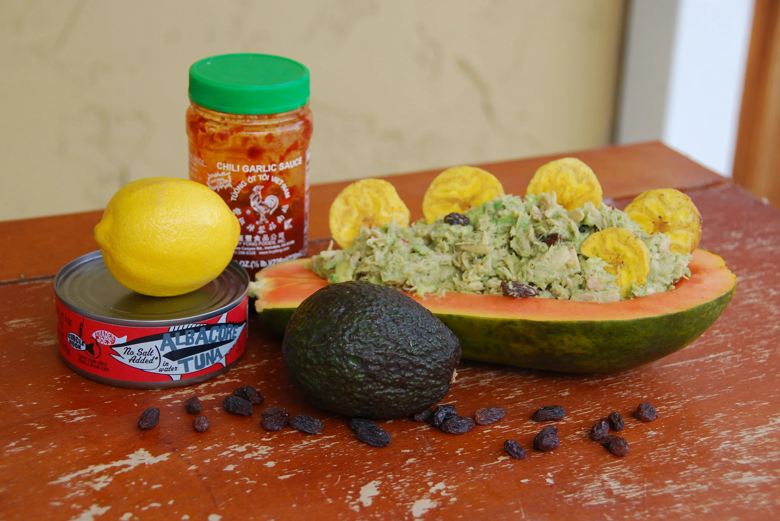 Avocado Tuna Salad Stuffed Papaya