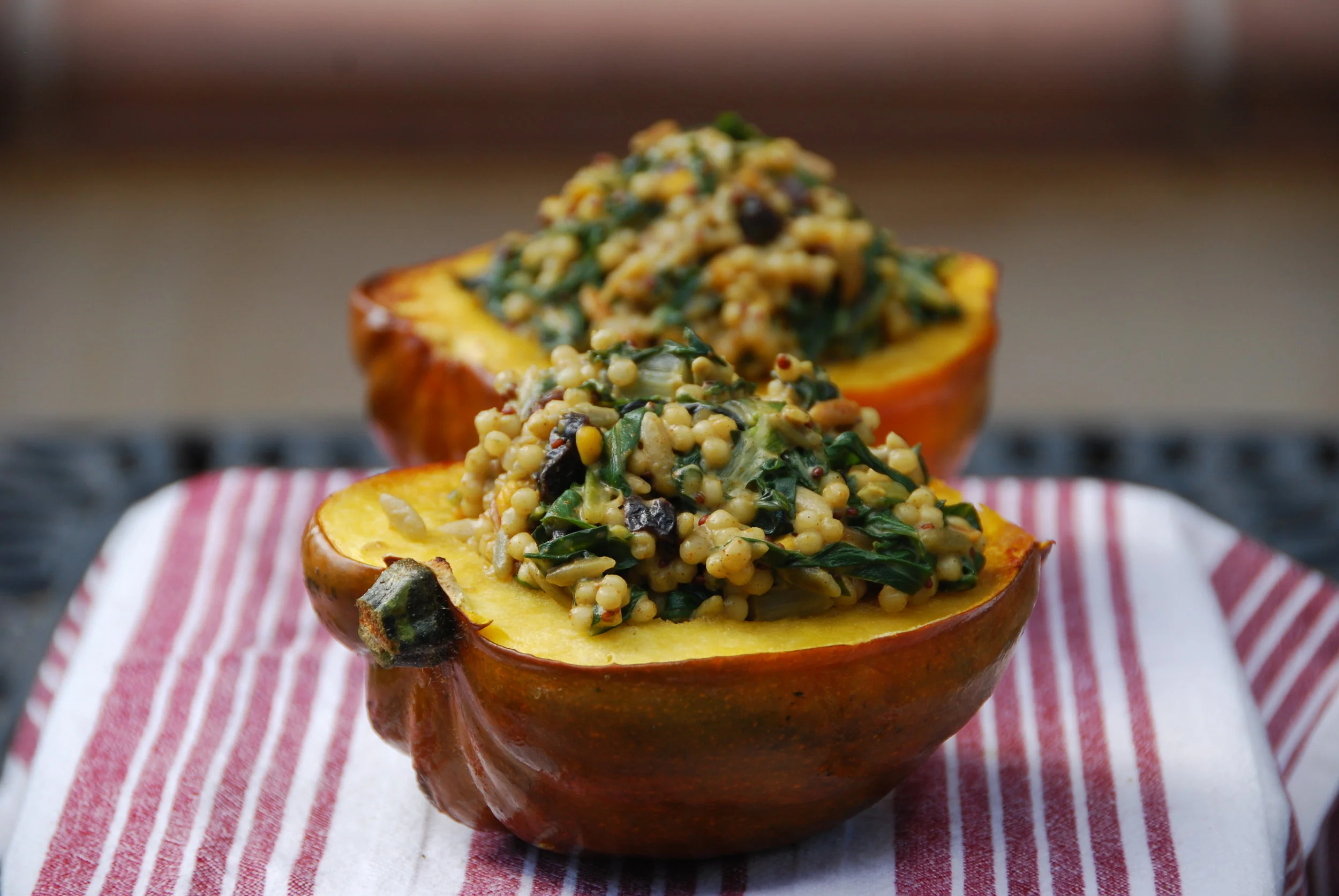 Couscous Curry Stuffed Acorn Squash