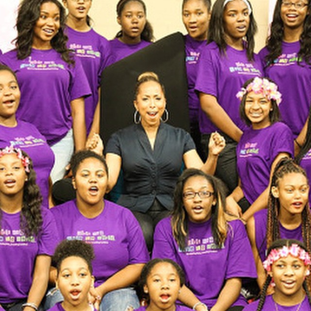 @kendrakabasele captures @marjorie_harvey as she celebrates her mentees at the 2014 Girls Who Rule the World mentoring weekend put on by The Steve &amp; Marjorie Harvey Foundation. 📷 by @kendrakabasele