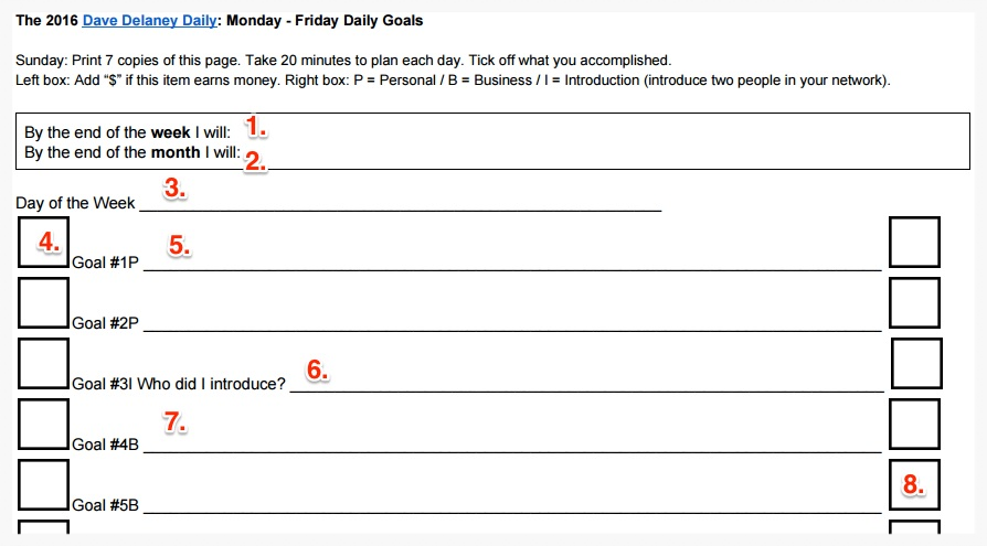 FREE DOWNLOAD: The Daily Goals Worksheet — Dave Delaney