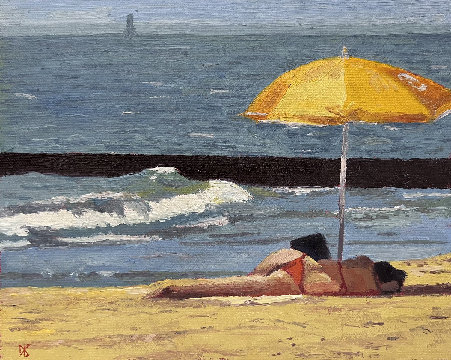 Coney Island - Sunbathing Woman - Yellow Umbrella lr.jpeg.jpg