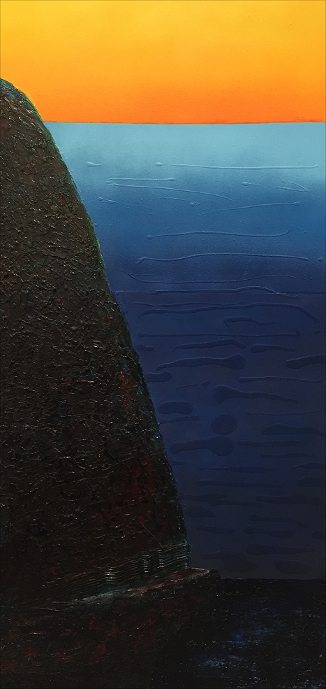 Sunset, South Shore Acrylic, 36x55 Artists collection. Inspired by a memory of a sunset on the south shore of the St. Lawrence River.
