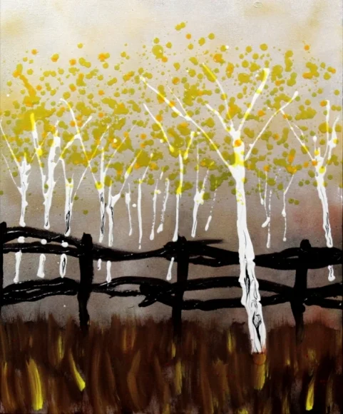 The Fence, 24x30, acrylic, $540.