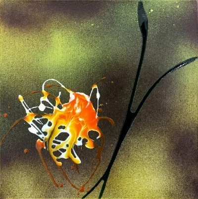 Orange Solitary, 10x10, SOLD