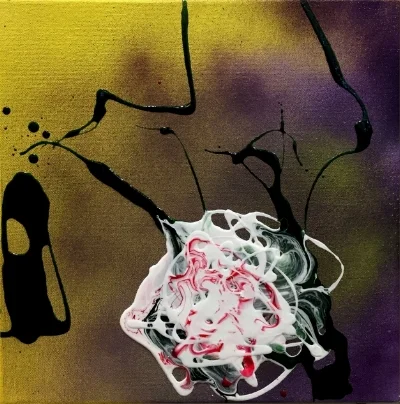 Solitary White and Red, 12x12, $240