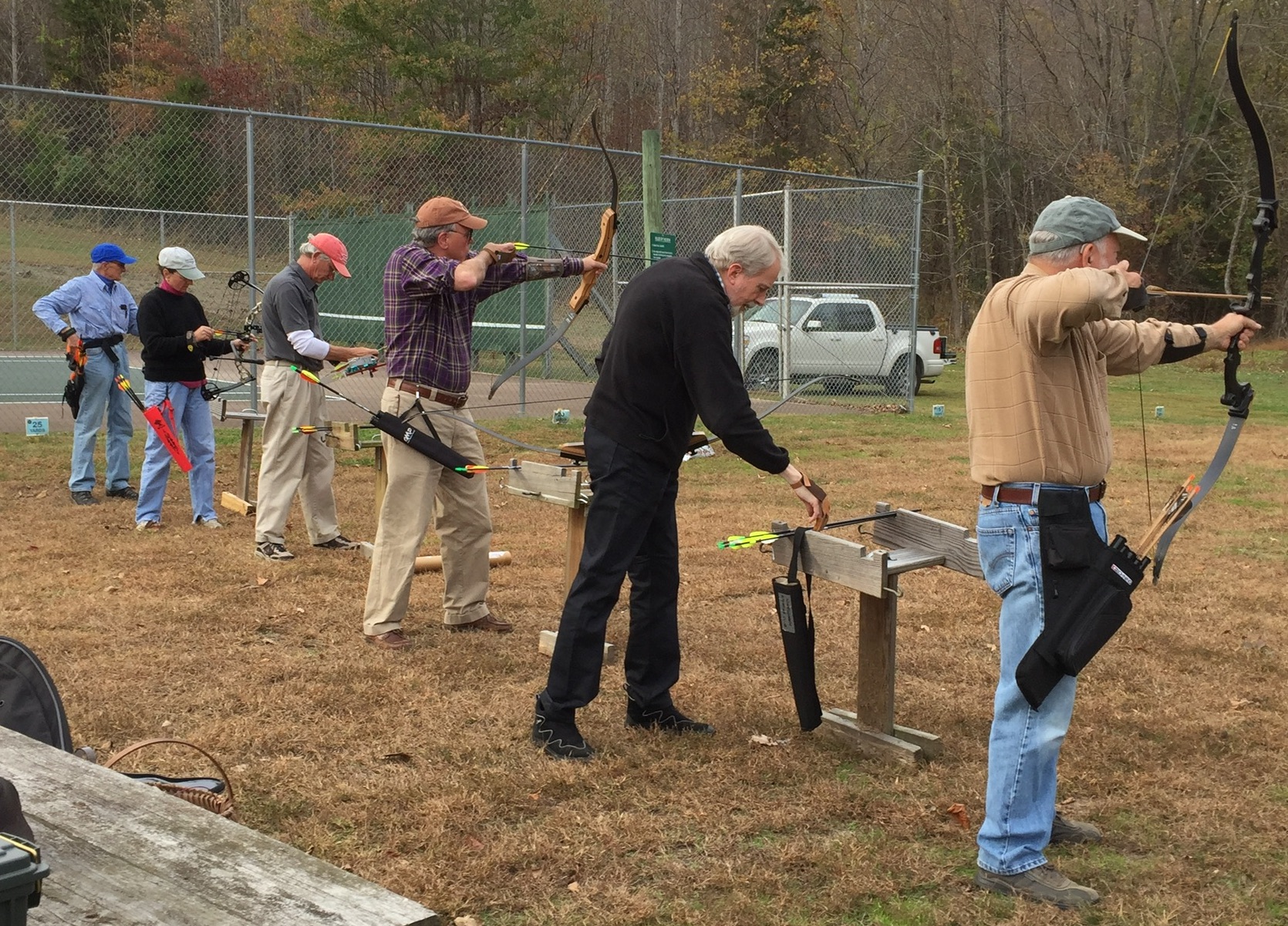 WSC Archers at a Tuesday Coaching and Practice session at Rodes Farm . 