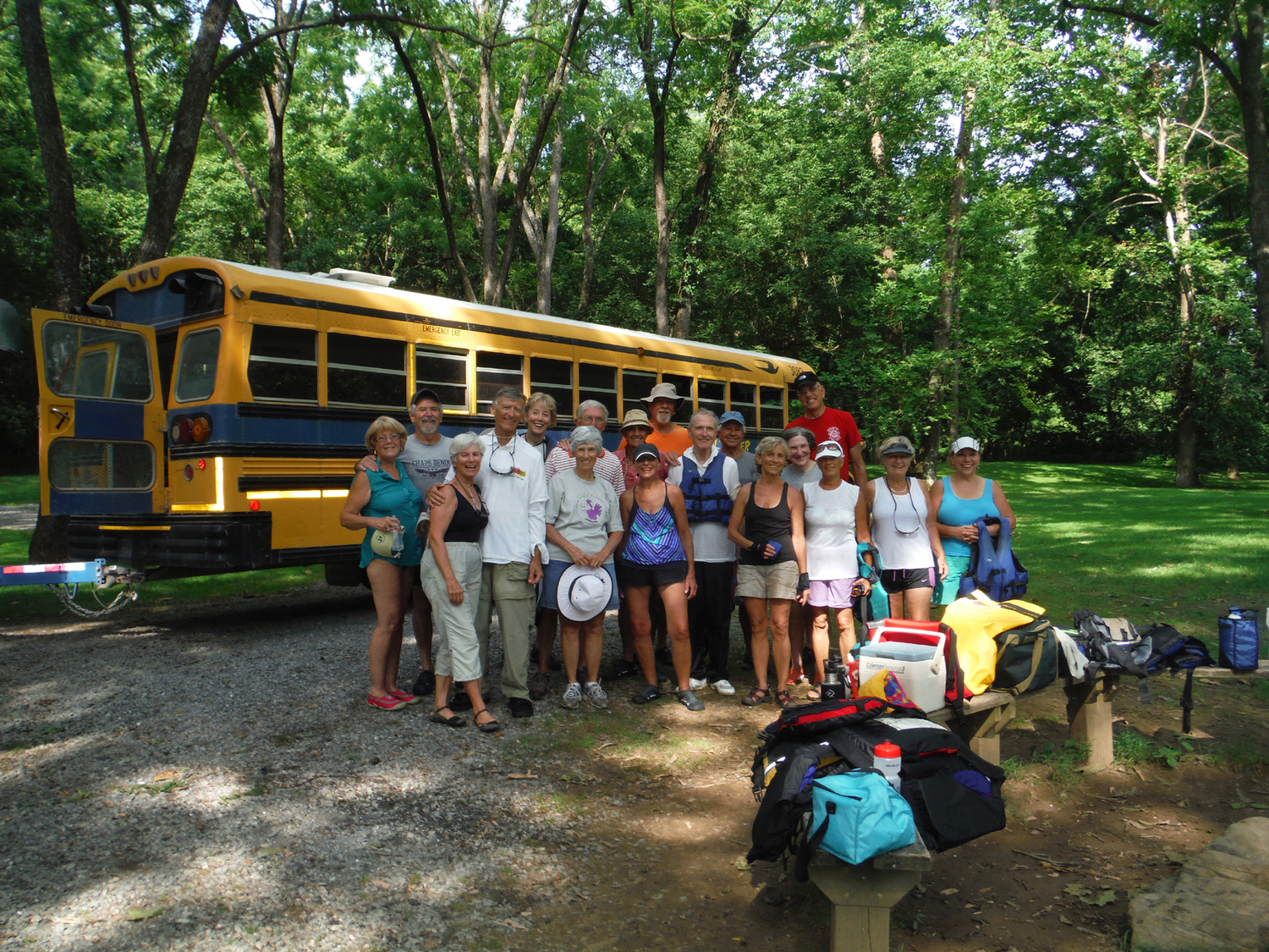 Sixteen WSC members had a good adventure down the South fork of the Shenandoah River on July 20, 2016.