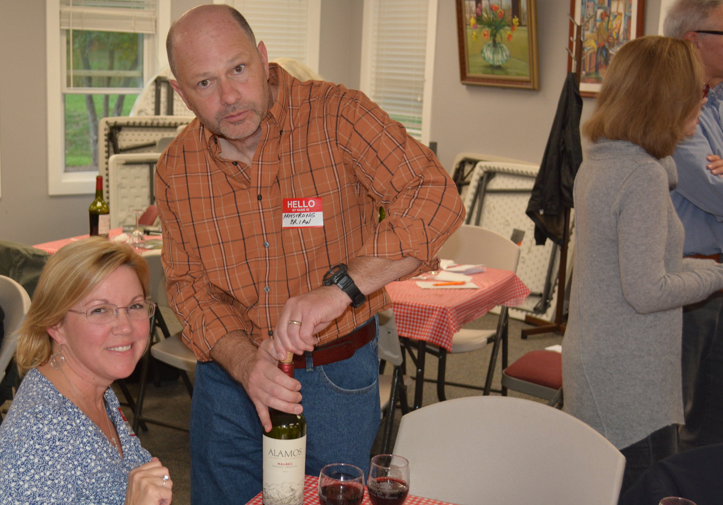  Laura and Brian Armstrong brought a friendly red. Dinner was BYOB. 