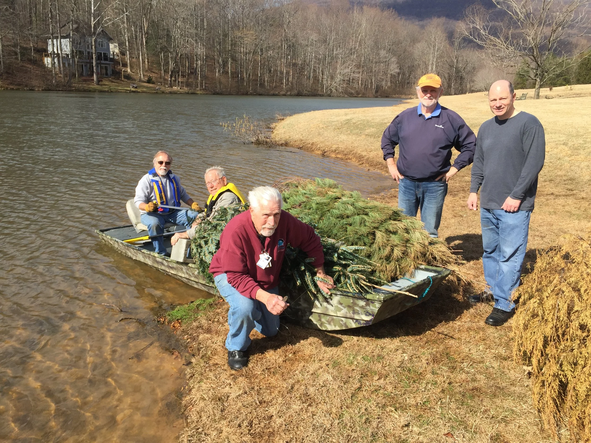 Recycling Christmas trees & feeding fish