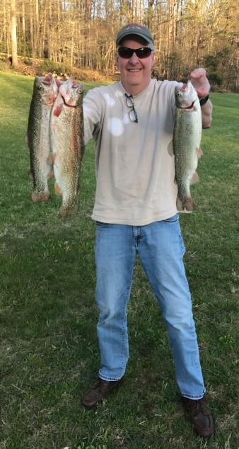 Chris and Three nice trout caught on April 20.
