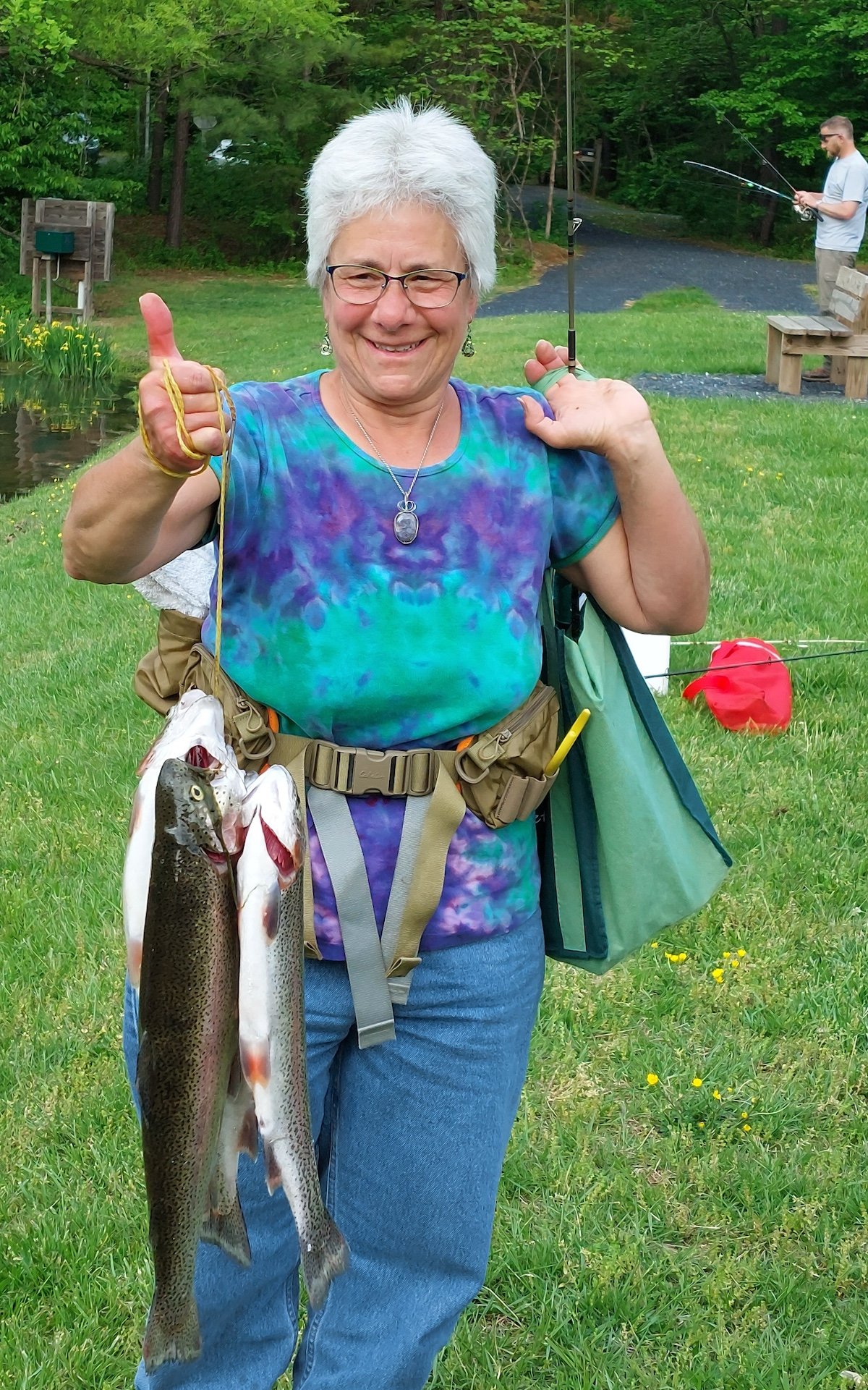 Sue Gaeta holding catch.jpg