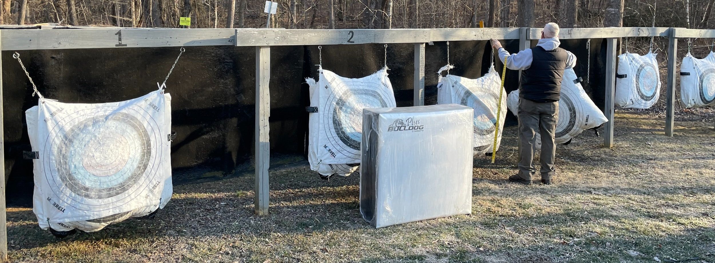   WPOA’s Dennis Inscoe designed and built the frames for the new targets at Rodes Farm.  