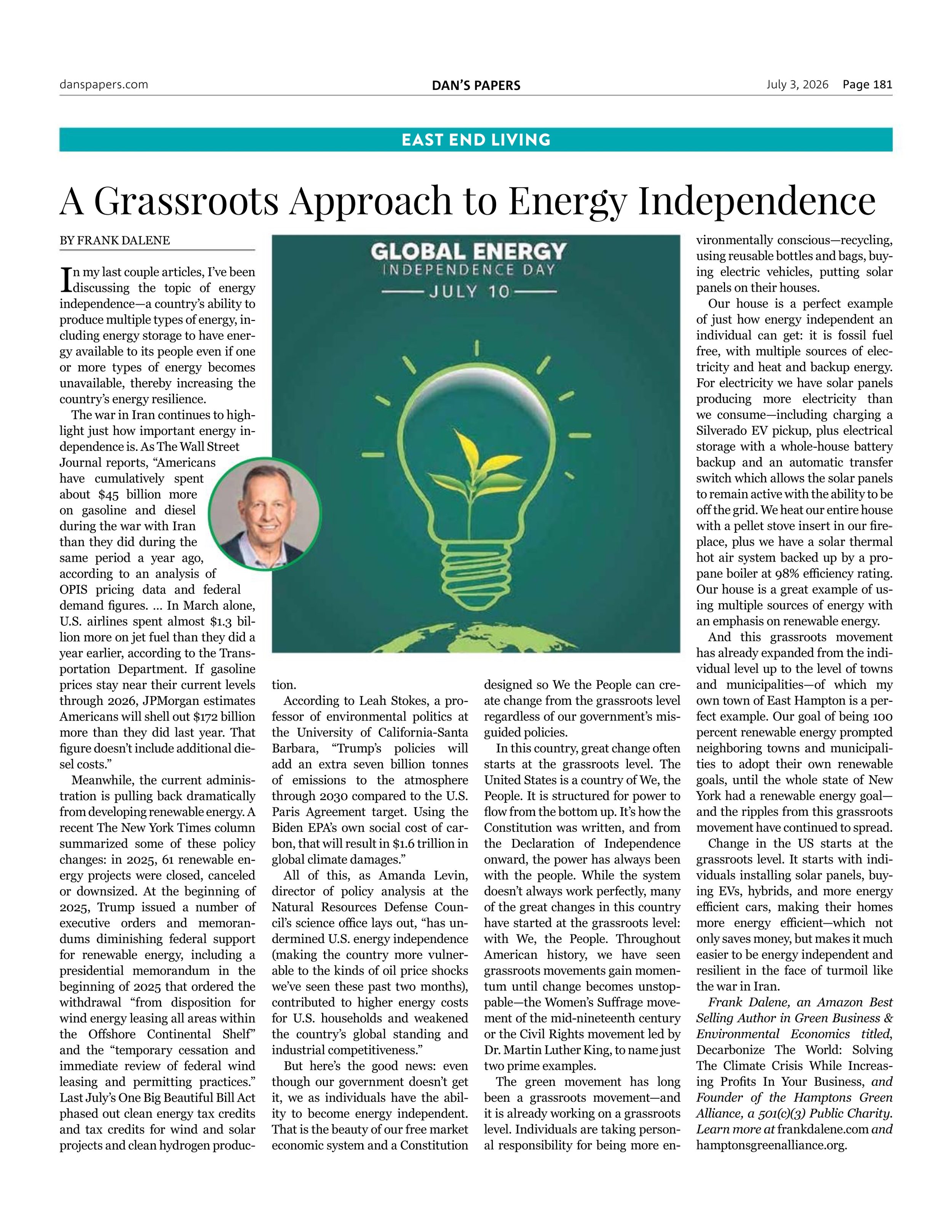A Grassroots Approach to Energy Independence