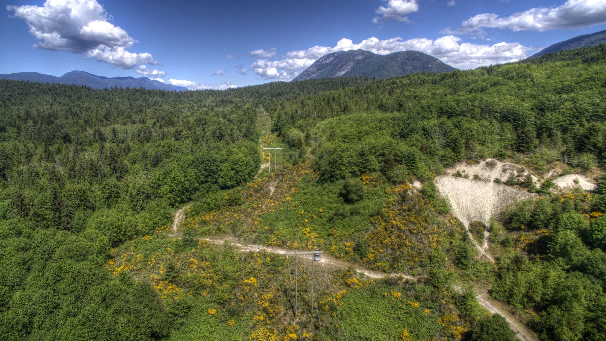 The Agricultural Area can be seen on the left (west) of the powerline.