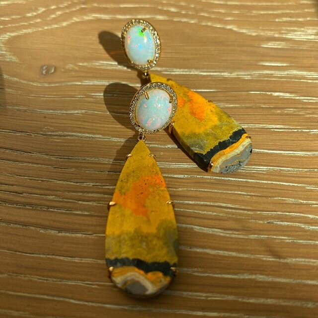One of a kind #opal and #bumblebeejasper #14kyellowgold
