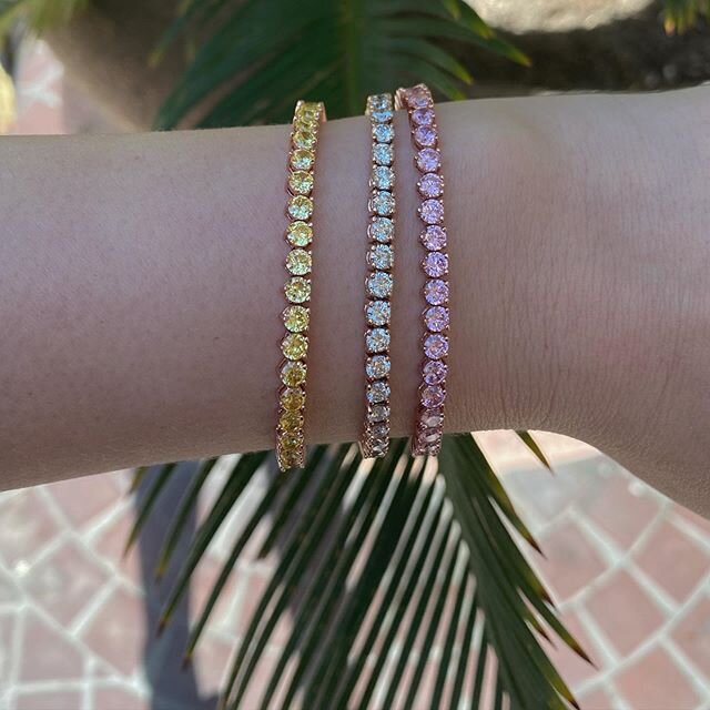 Custom tennis bracelets in diamonds and rose gold 💕