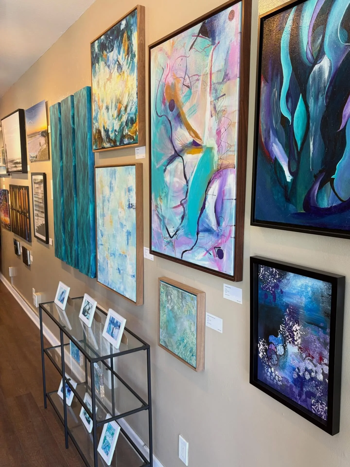This is what it looks like right now at Mirada Art in Half Moon Bay.
Nine paintings, all connected by water &mdash; the coast, the deep ocean, the places we go to feel held by something larger than ourselves.
Rooted in Nature, Held by the Earth close
