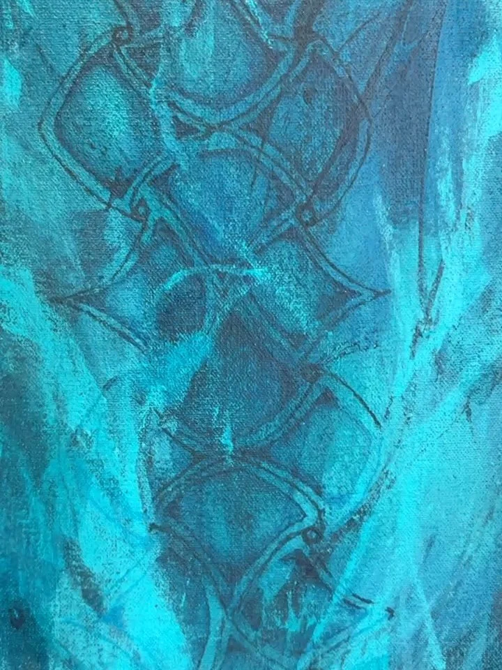 I grew up swimming competitively in South Florida, in water that never felt entirely under anyone&rsquo;s control. That feeling has followed me into the studio more than almost any other memory. 

This painting is a triptych, three panels working as 