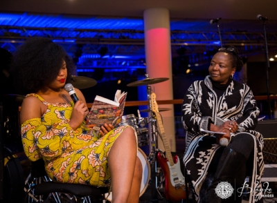 Chibundu Onuzo with Ellah Allfrey at Welcome to Lagos launch