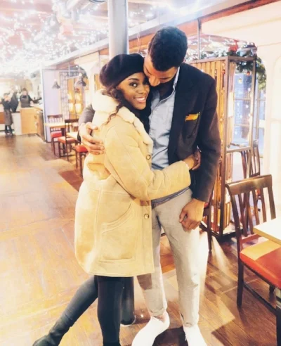 Mike and fellow athlete and fiancée, Peri Shakes-Drayton