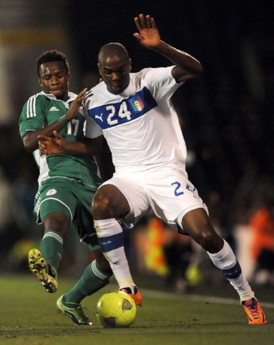Angelo Ogbonna playing for Italy against Nigeria during an international friendly match in 2013 (credit: Liverpool Echo)