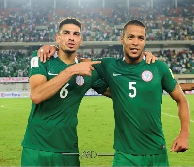 The Oyinbo Wall - Leon Balogun (left) with William Troost-Ekong (right)