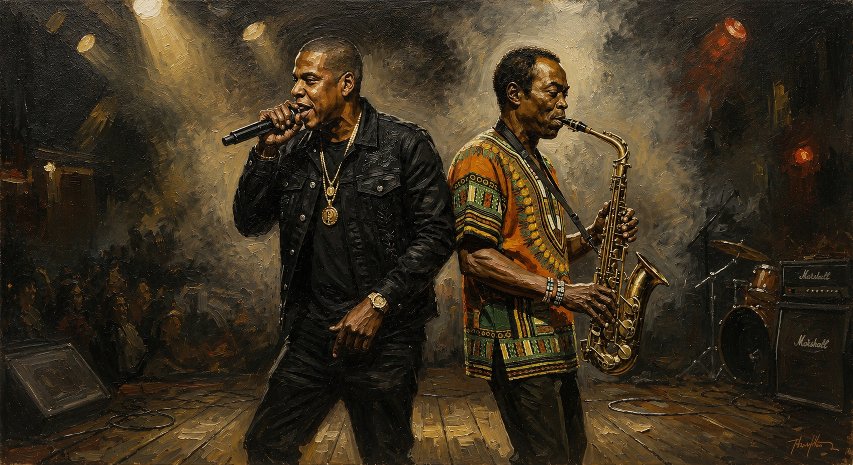 Jay-Z and Fela Kuti together on stage