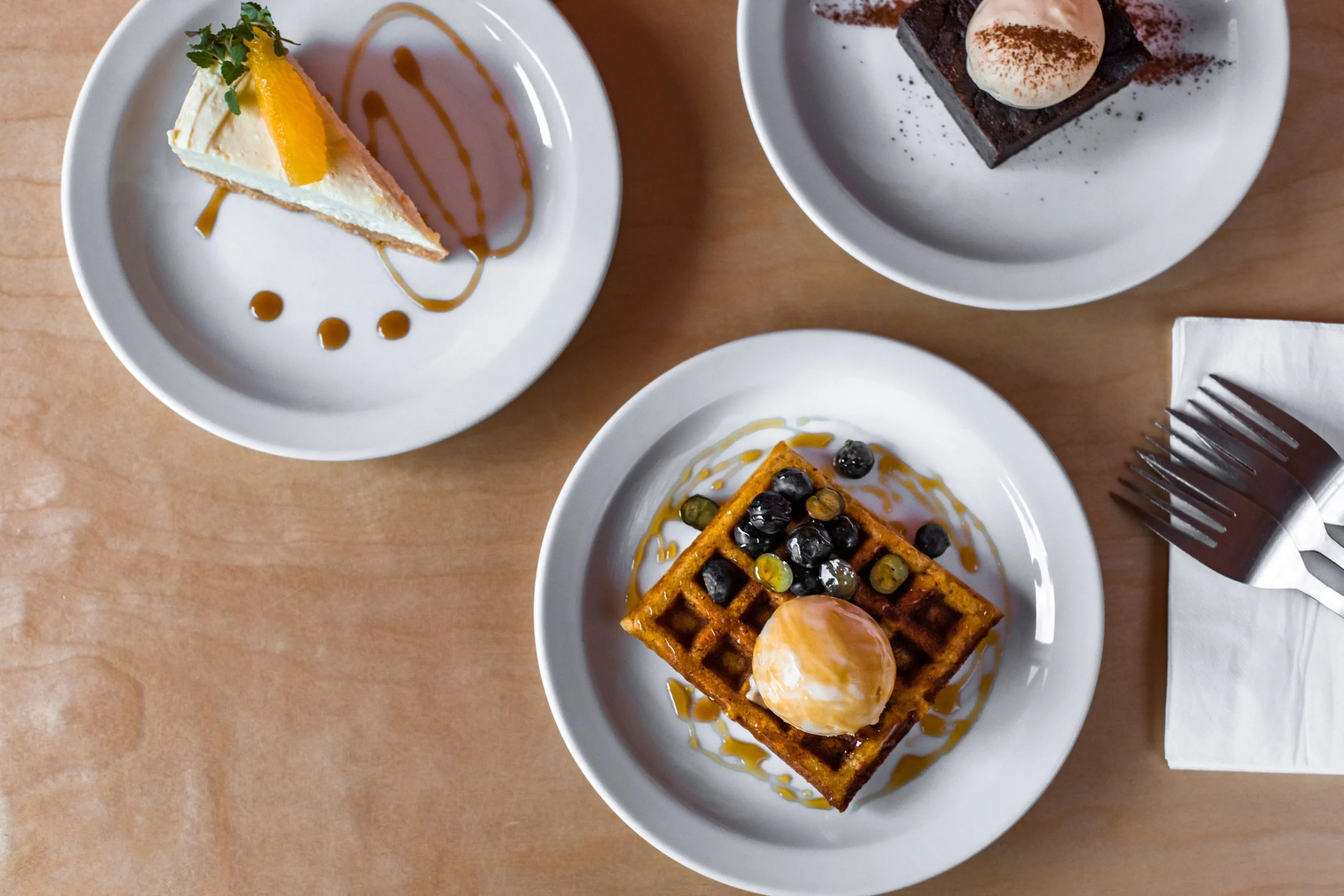 Chuku's Plantain Waffle, Chin Chin Cheesecake and Yam Brownie