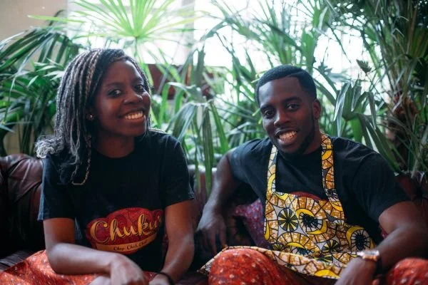 Photo of co-founder Ifeyinwa and Emeka at Chuku's pop-up in 2016