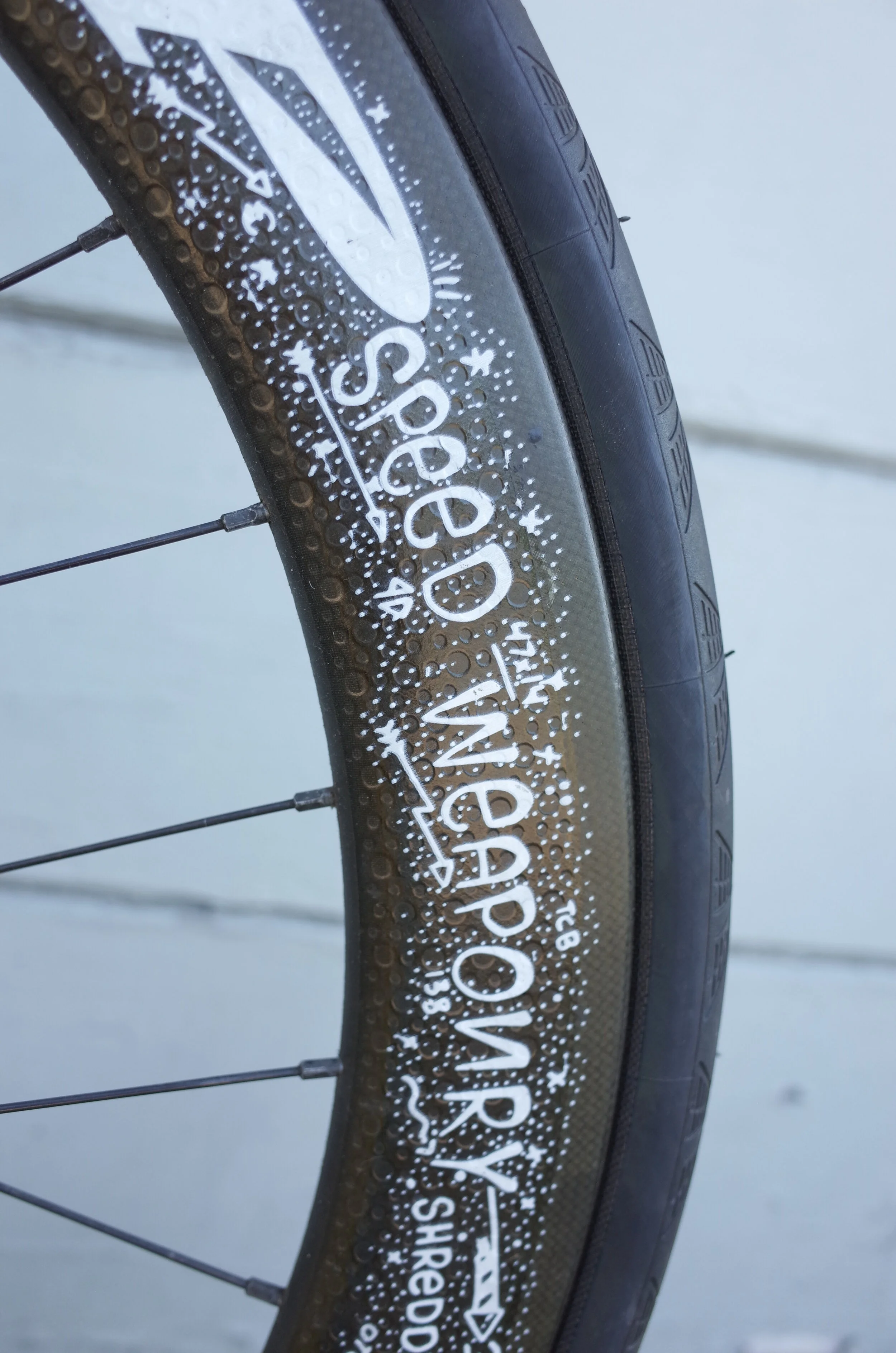  ZIPP gave me the opportunity to utilize their Impress™ rim printing technology to create some custom 303 Firecrest™ rims.  I printed out the template in full size, drew on it and then sent it their way.  A few weeks later these speed weapons showed 