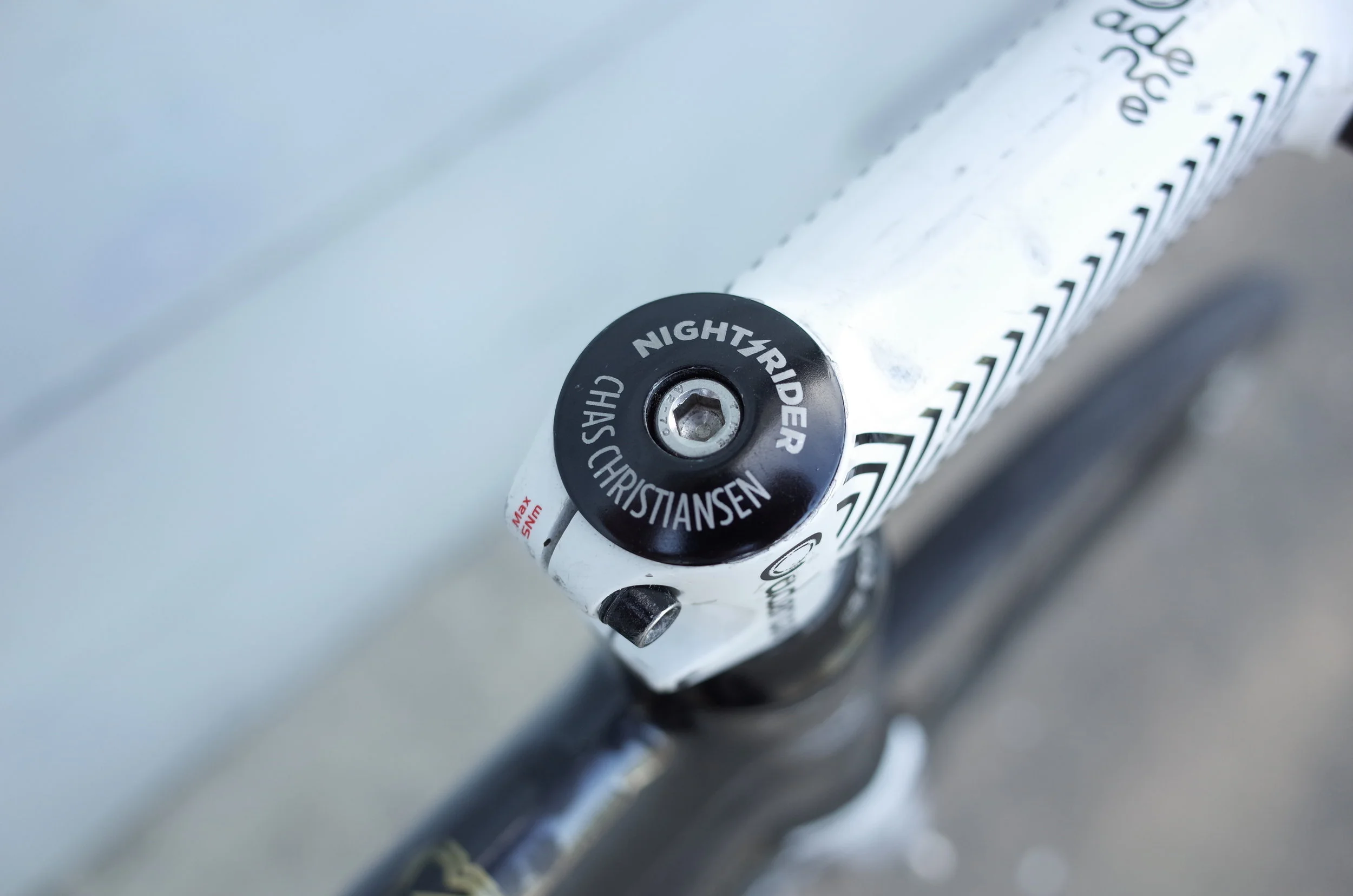  Not super big on having my bikes personalized but this rad top cap from Nightrider clothing definitely made the cut. 