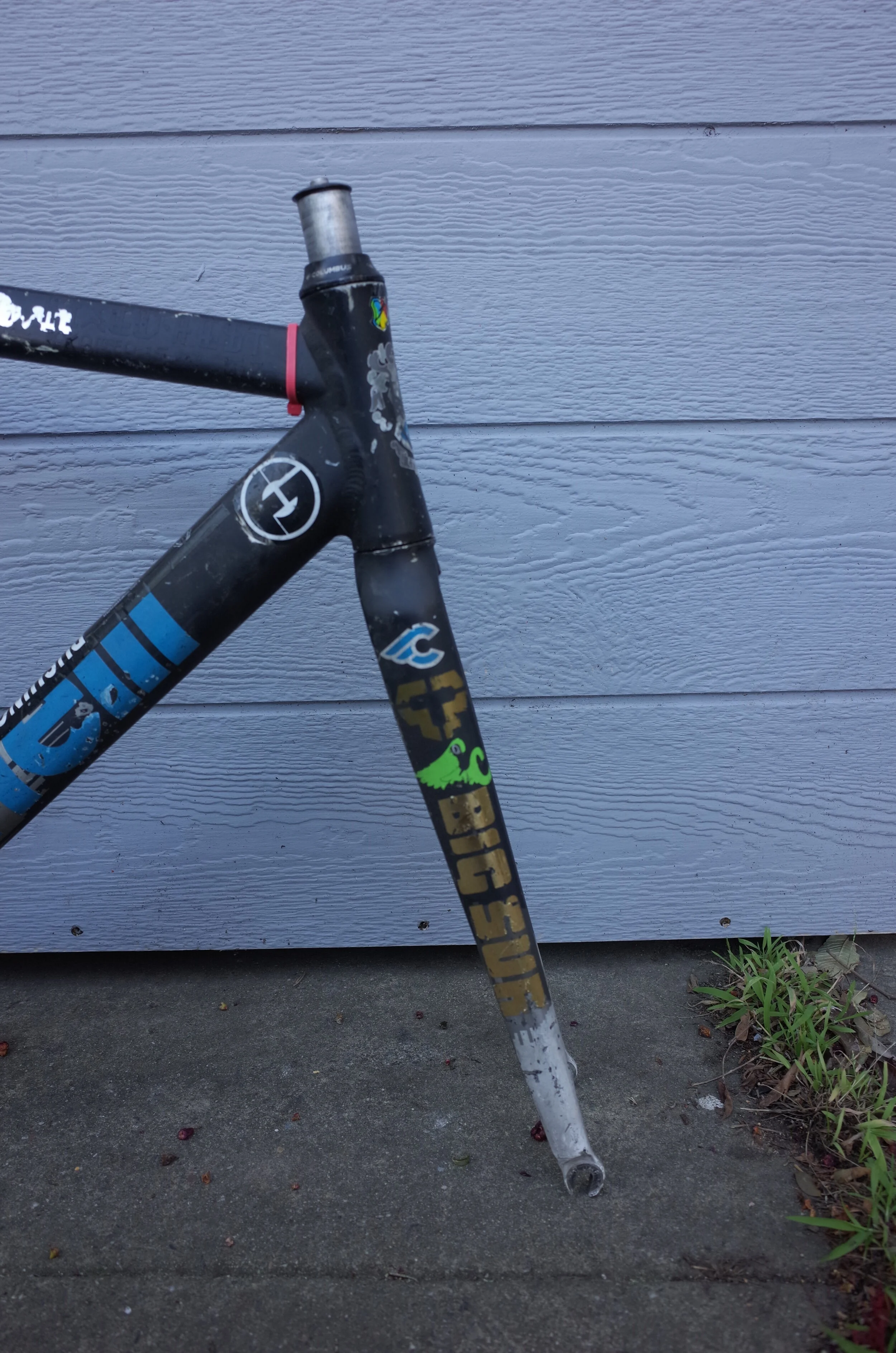  A steeper fork and a tighter rake produced an insanely twitch and responsive frame, we were SO stoked!  The gold chrome BIG SUR sticker was obtained at the Big Sur lodge during a ride from SF to Vegas for Interbike in 2010.  Marc, Crihs and I made t