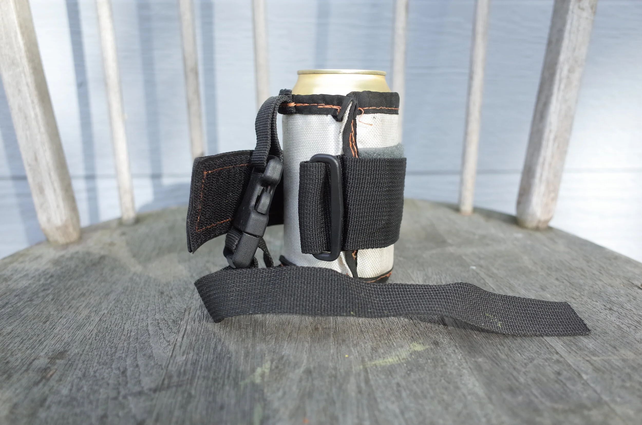  This design strapped to your top tube and handlebars,  it was a precursor to a lot of the bike packing bags you see now days.  Inspired by the necessity of keeping your beers close at hand, designed and built by messenger ingenuity. 