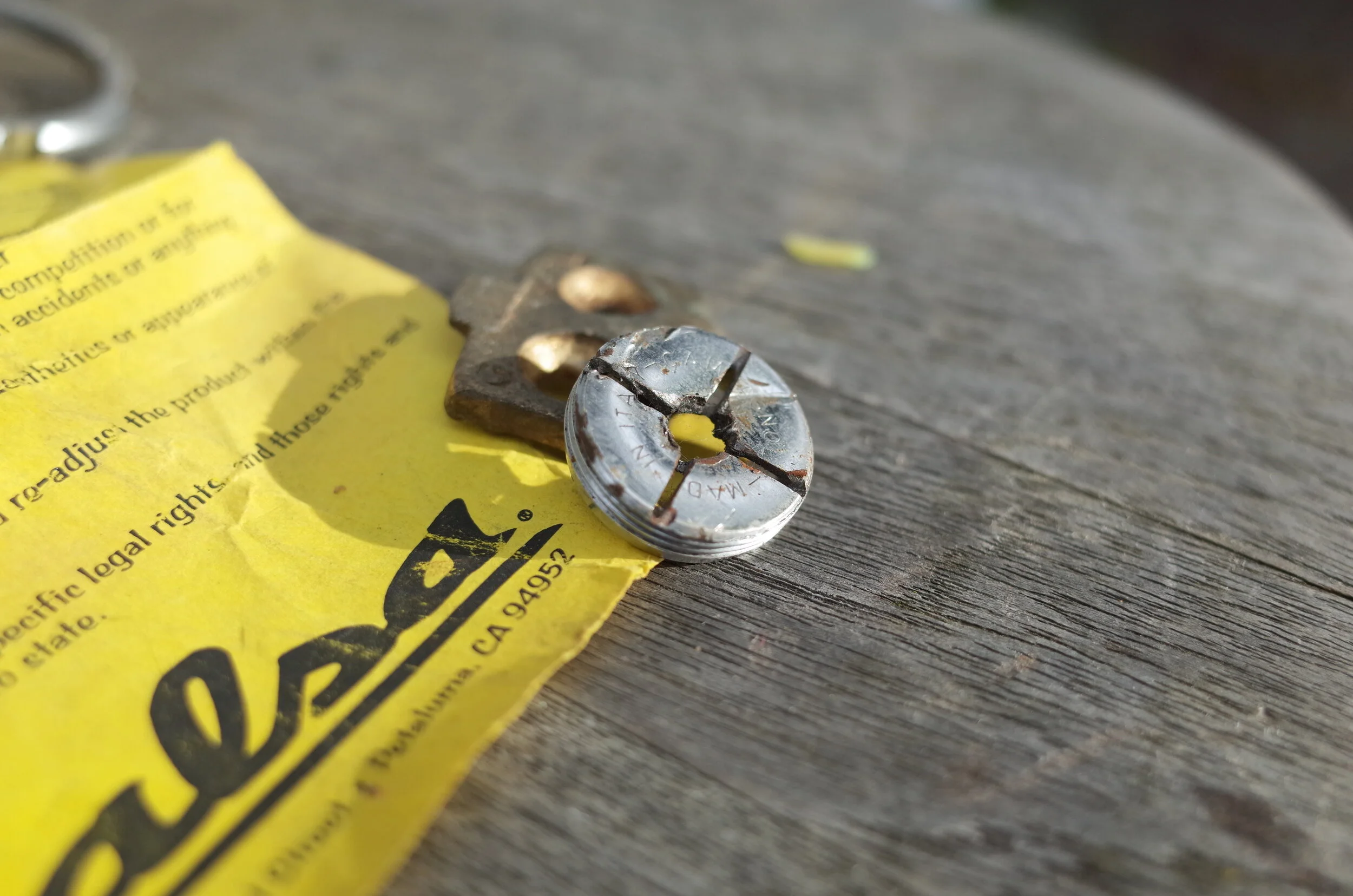  Campagnolo cranks (more on that soon) all came with a bolt cap that was made out of the softest aluminum known to man.  The 6mm hex bolt hole inevitably stripped out and that wasn’t a big deal…till you had to get your cranks off.  So when the time c