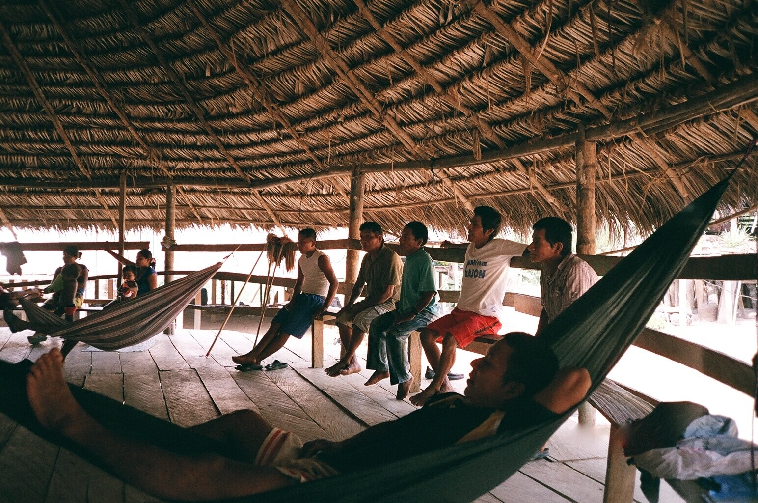  We slept in the community thatched hut in the center of town,  at first we thought it was a sign of honor, later we realized it was for our safety. 