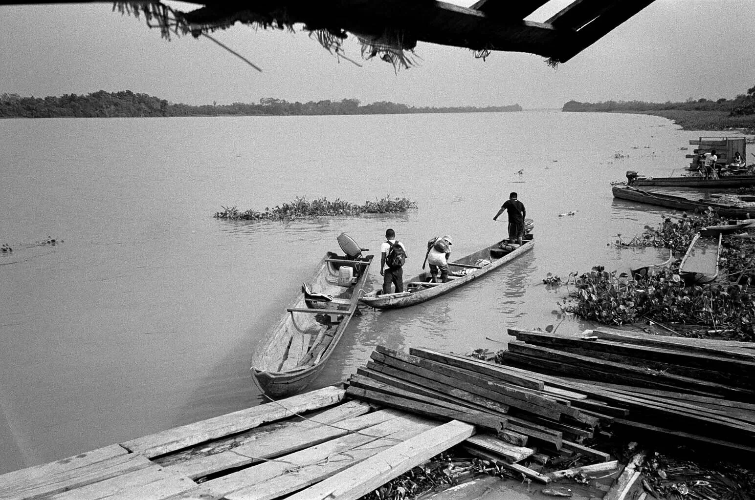  We left the village in their only river boat, using their only motor.  Our destination the mouth of the small river where they lived, to a town called Punta Americanas, the planned terminus of the road that never crossed the Darien.  