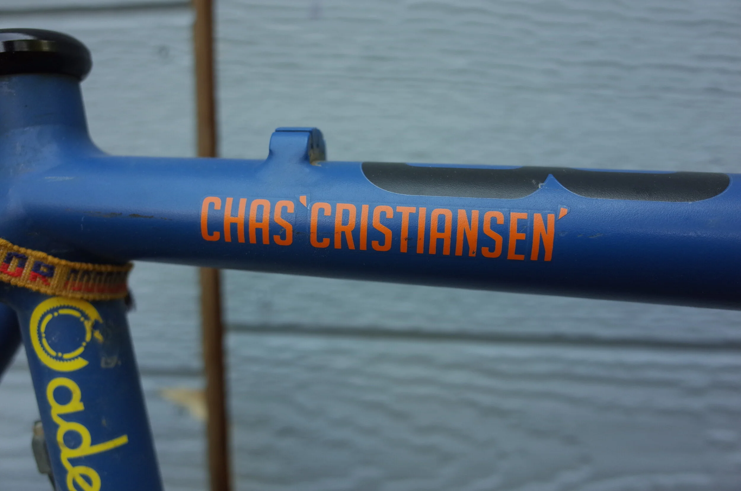  It’s the little things that really make a bike for me,  the small imperfections or unique touches.  So when Andrew realized he had misspelled my last name he immediately wanted to repaint the frame.  I, on the other hand, thought it was amazing and 