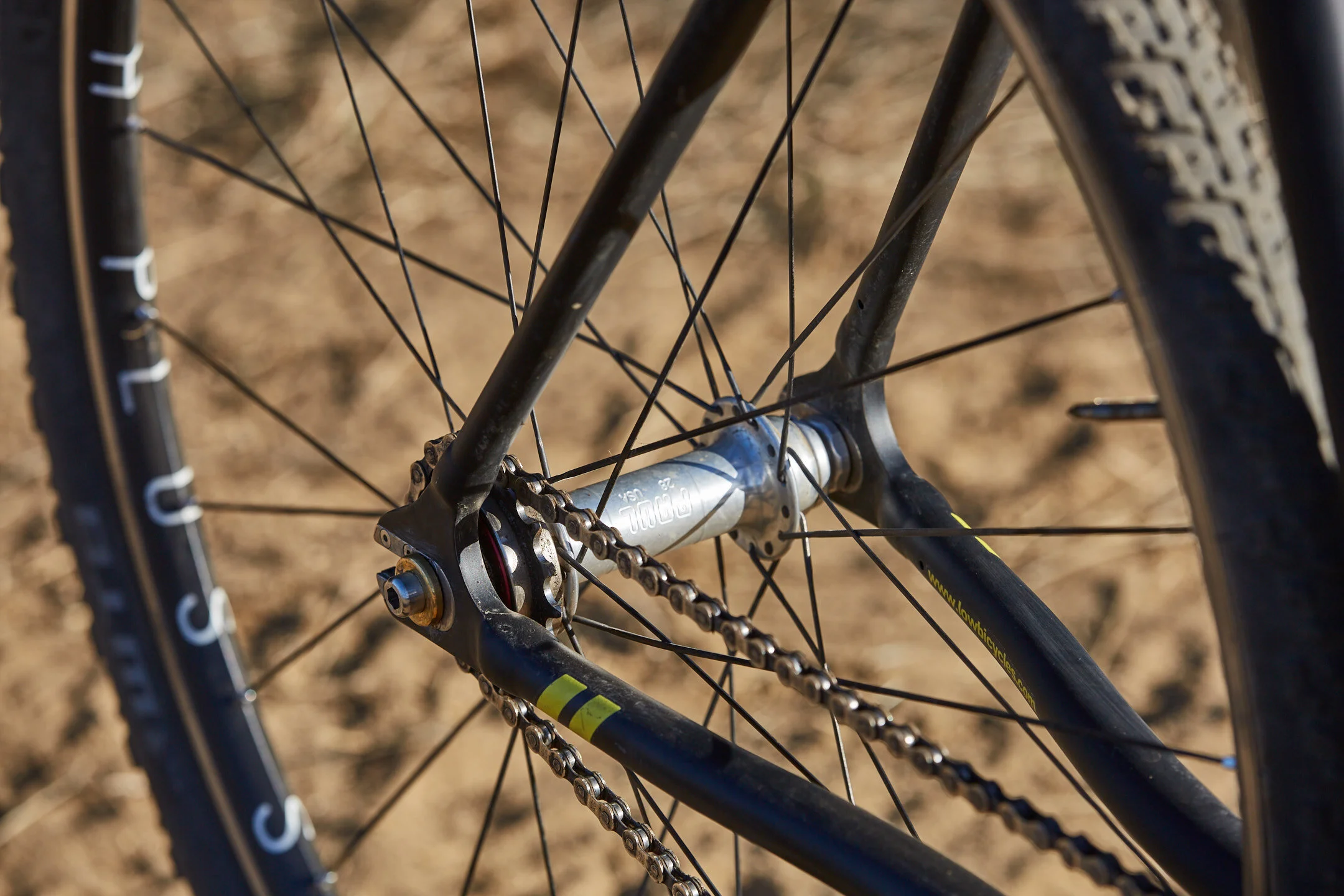  Andrew took the track drop out from his MKII track frame to build this one off biike. Photo : Aaron Wojack 