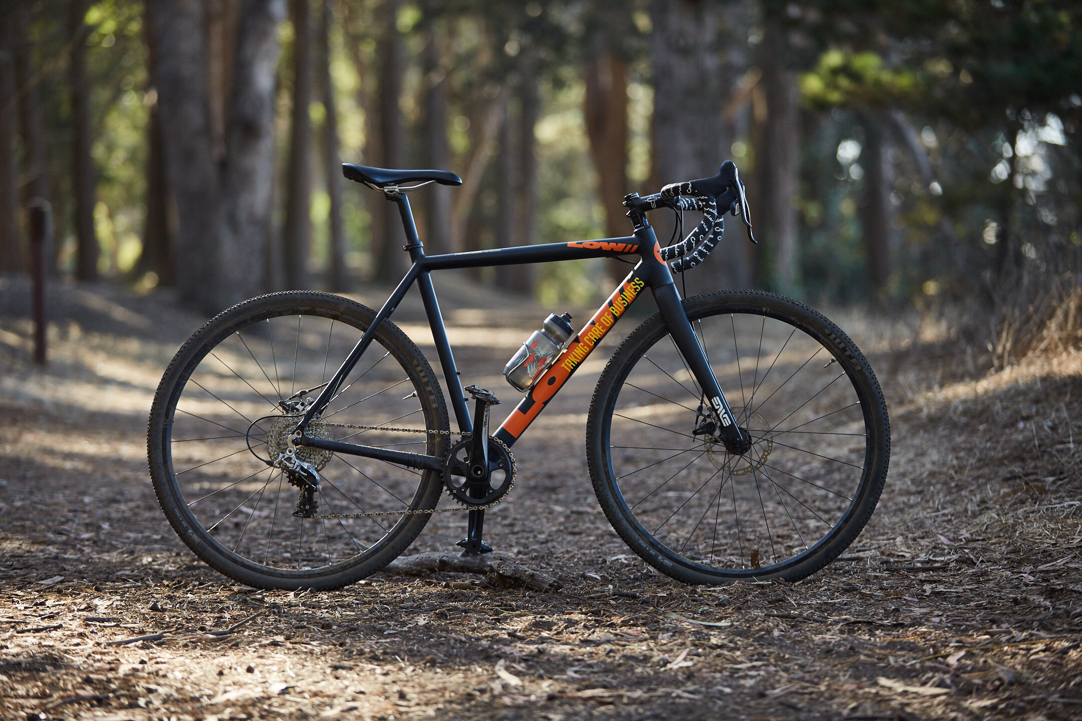  Michelle’s team bike is also a bit of an interesting cross over.  The same geometry as the other TCBCX frames.  This bike came with disc brakes, but still retained quick release wheels.  This represents a transition period for Andrew,  moving into t