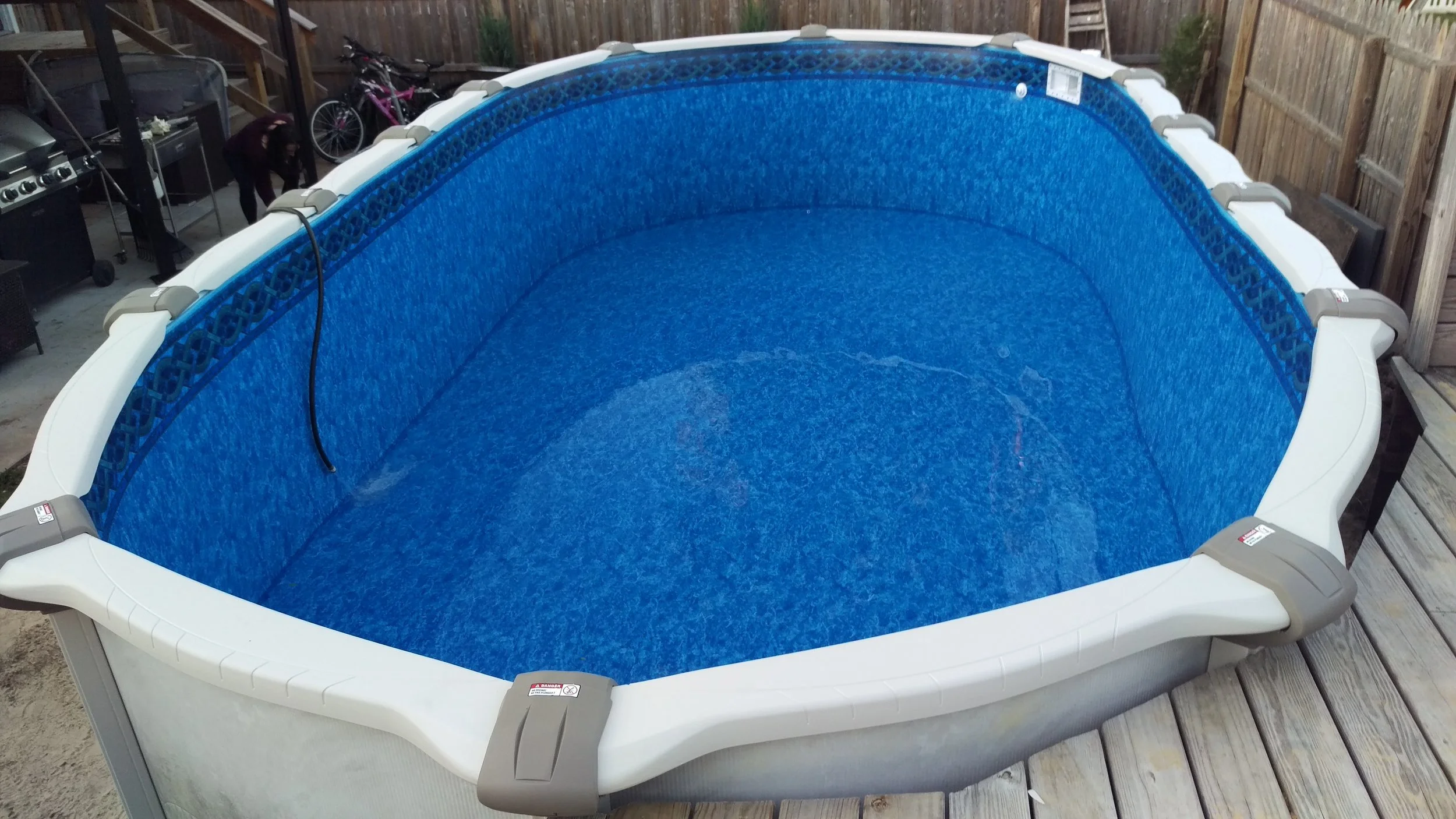 New Pool, Old Deck. It's Tight.
