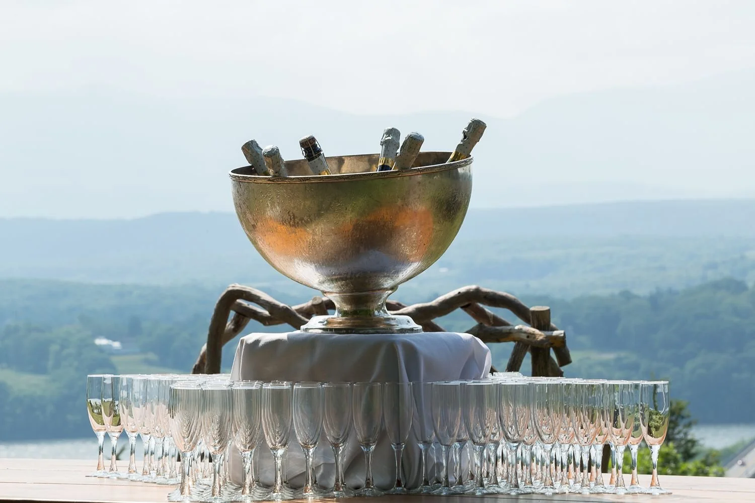 champagne-welcome-station-at-outdoor-wedding-olana-historic-site-shown-by-hudson-valley-wedding-planner.jpg
