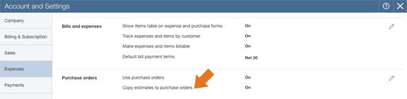 Automatically copy an estimate to a purchase order in QuickBooks Online