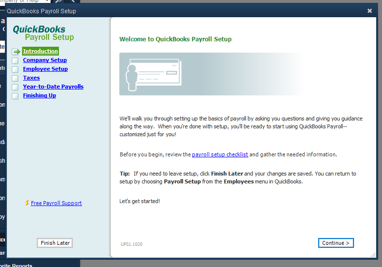 QuickBooks Desktop Payroll Setup wizard