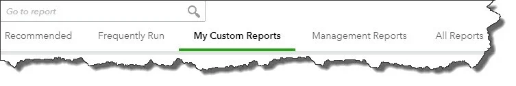 QuickBooks Online Reports page toolbar