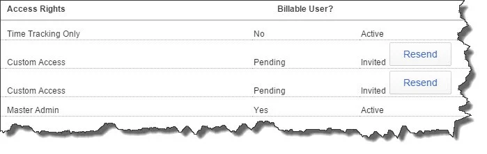 QuickBooks Online Manage Users screen